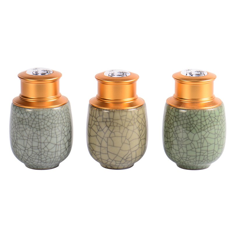 Celadon-latas selladas pequeñas para café, envases de metal para cereales, frutas secas, mini tanque de almacenamiento portátil para el hogar