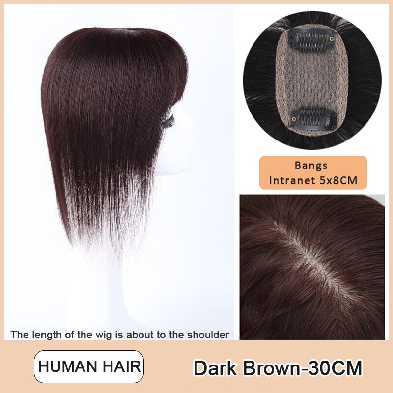 3D Long Bangs Clip In on Front Hair Bang Side Fringe Hair Extension Synthetic Bangs Hair Women Bangs Synthetic Hair Pieces: BF52-30-2M33