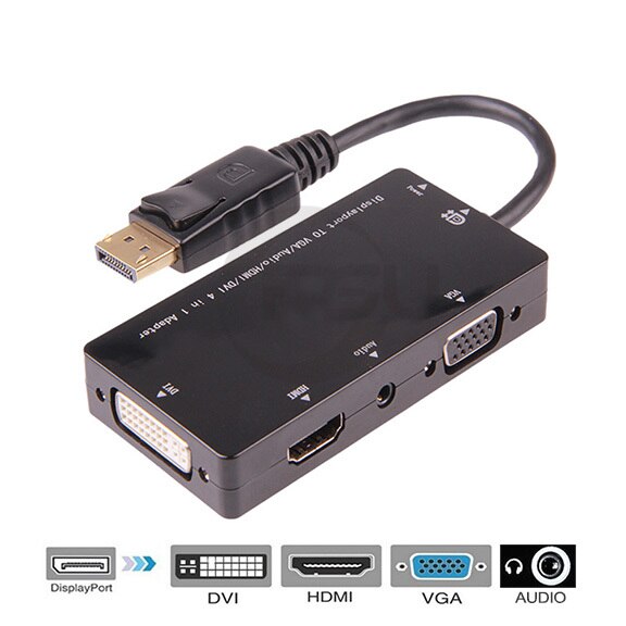 DP do HDMI VGA Adapter DVI kabel Displayport konwerter Port wyświetlacza Adapter wideo do komputera Laptop Monitor projektor HDTV: DP to Four in one
