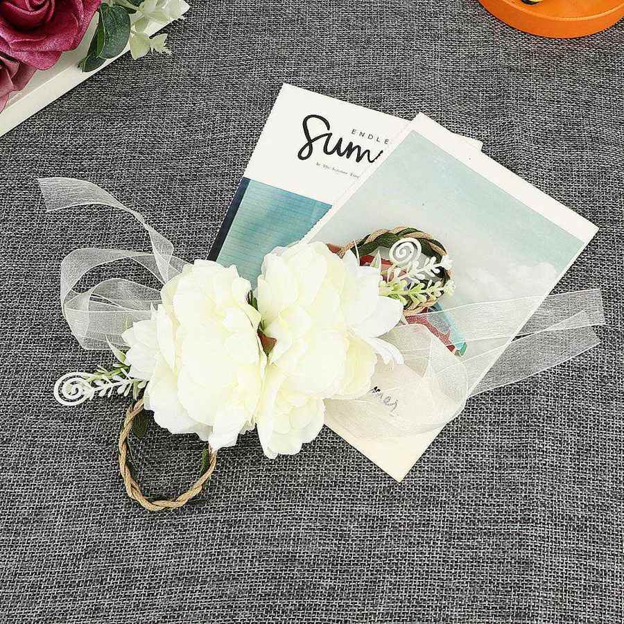 Dziecko z pałąkiem na głowę moda naśladuje C orona kwiatowy kwiat z pałąkiem na głowę akcesoria robić włosów girlanda kapelusze dla dzieci