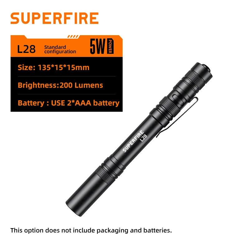 SUPERFIRE X18 Mini linterna LED PenLight lámpara Clip UV linternas antorcha al aire libre Camping bolsillo pluma luces linterna de emergencia: Blanco