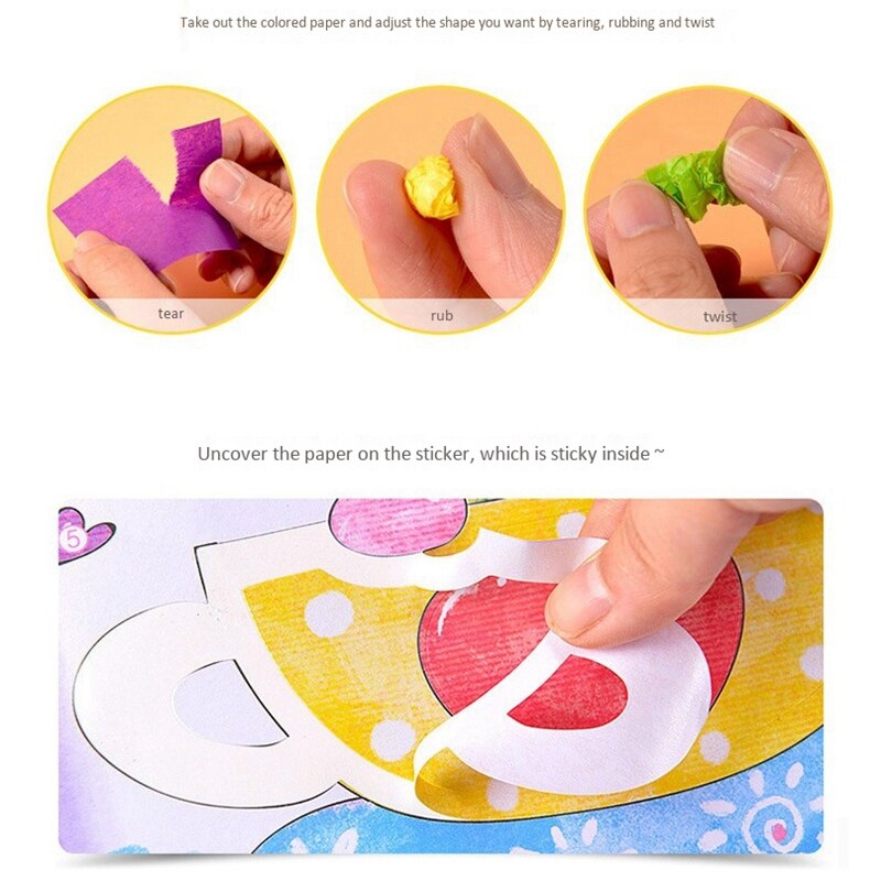 Children Sticky Paper Painting 3D DIY Handmade Art Craft Sticky Painting Educational Stickers Game Kids