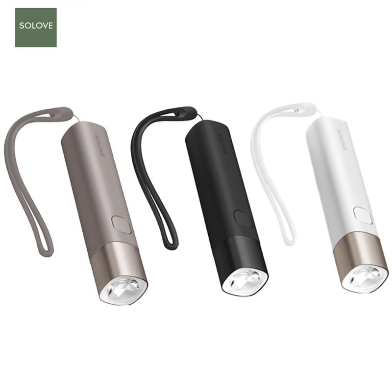 Solove Powerbank X3 USB ricaricabile luminosità EDC torcia 3000mAh Power Bank Mini torcia portatile a LED per bici