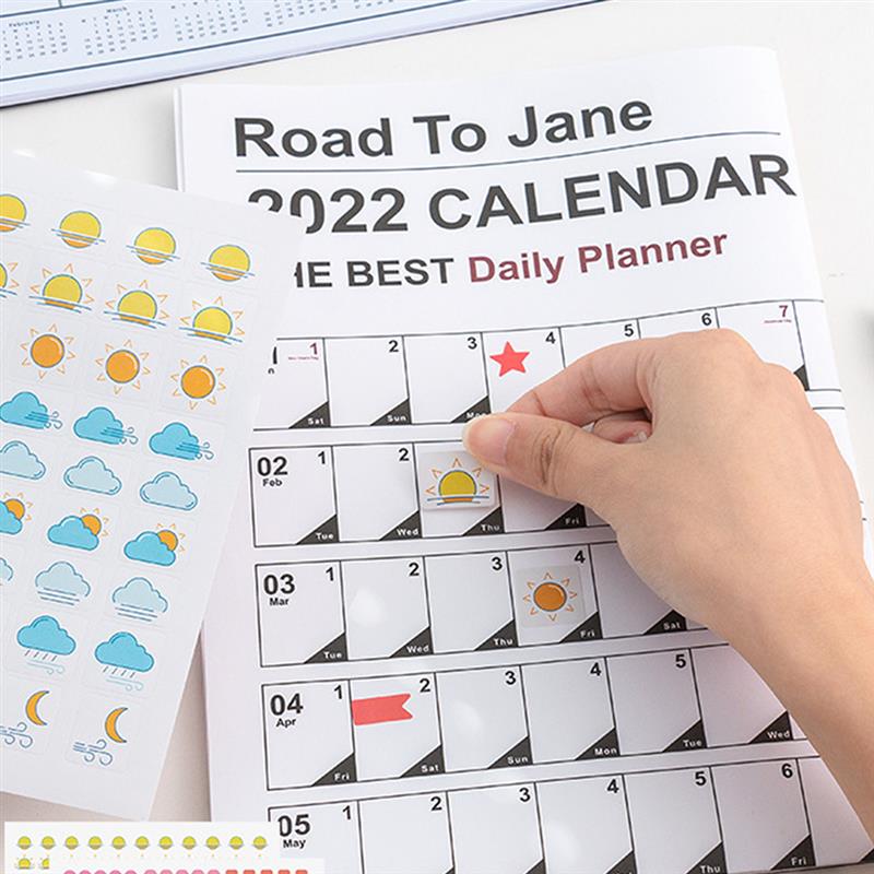 2 Sets Muur Kalender 2022 Jaarlijks Volledige Muur Kalender Grote Maat 12 Maand Planner