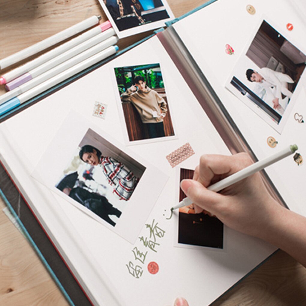 Cloth Cover Self-stick Photo Album Handmade DIY Scrapbook Home Anniversary Picture Album