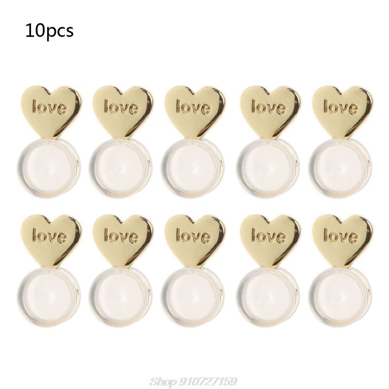 10Pcs Hart Liefde Magie Oorbel Lifters Oorbel Liften Backs Verstelbare Hypoallergeen Oorbel Noten Oorlel N27 20
