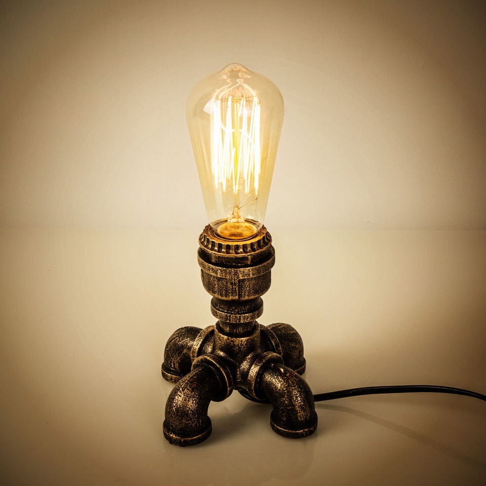 OYGROUP Iron Tafellamp Industriële Knop Schakelaar Bureaulamp Home Leeslamp Kantoor Licht OY17T11-EU