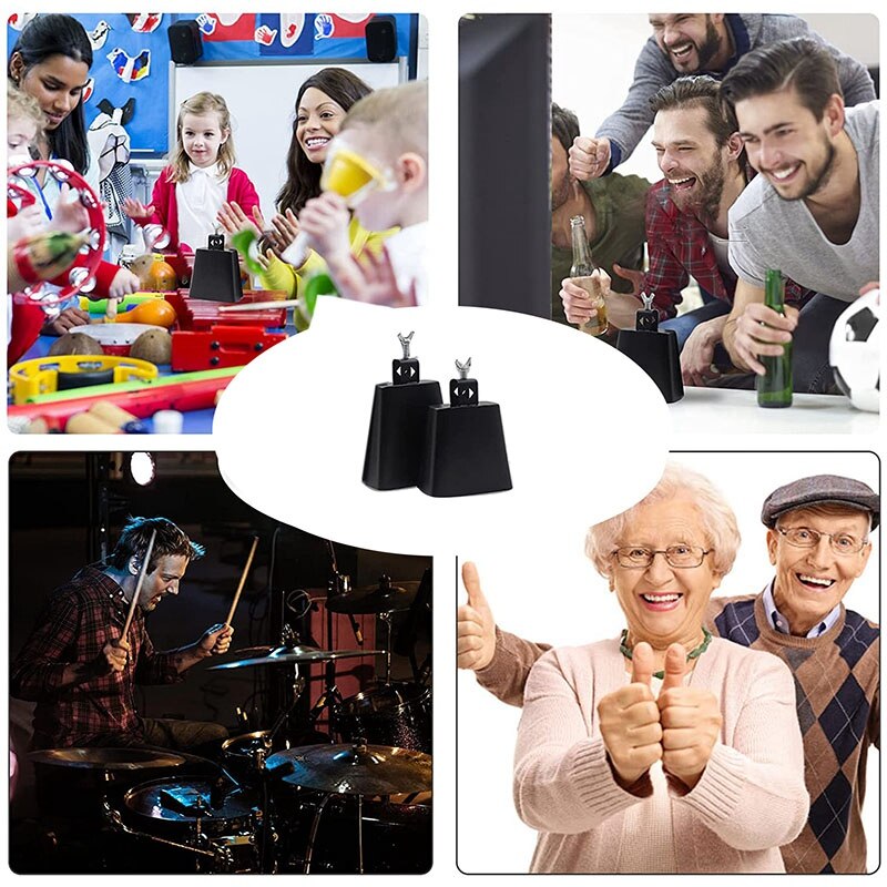 Cowbell Cow Bells,Cow Bell For Drum Set Hand Percussion Instruments Cowbells With Handle Stick Castanets