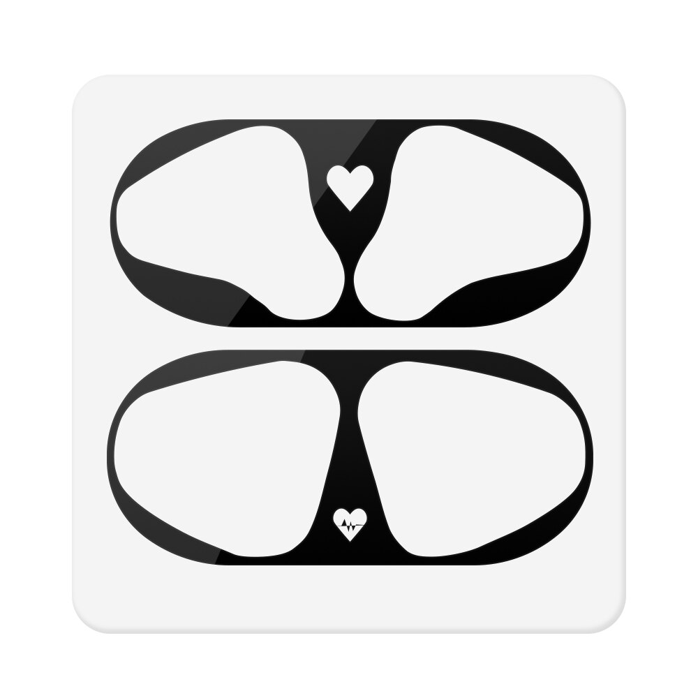 Metallinen pölytiivis tarra apple airpodille 2 1 kotelon kansi tarvikkeet ultraohut suojakääre tarra iho itseliimautuva kalvo: Musta -03