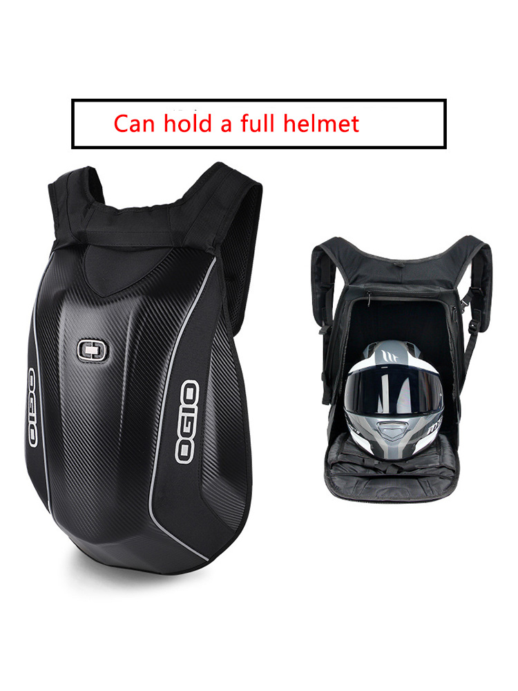48L Expandable Waterproof Motorcycle Hard shell backpacks MX Motocross carbon fiber backpack Moto Racing bags Computer bag LOGO