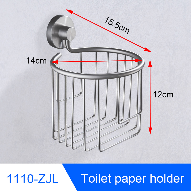Bathroom Stainless Steel Towel Holder Wall Mounted Towel Rack Hanging Holder Single Towel Bar Ring Robe Hook Toilet Paper Holder: BAL1110-ZJL