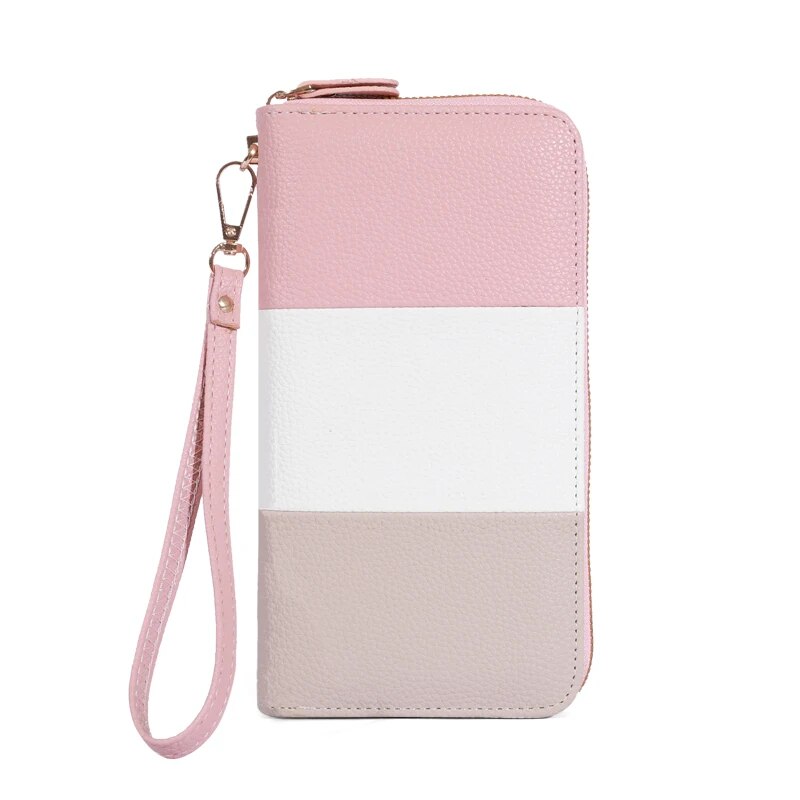 Women's Wallet RFID Blocking Multi Credit Card High Capacity Zipper Clutch Travel Bag Wrist Guard
