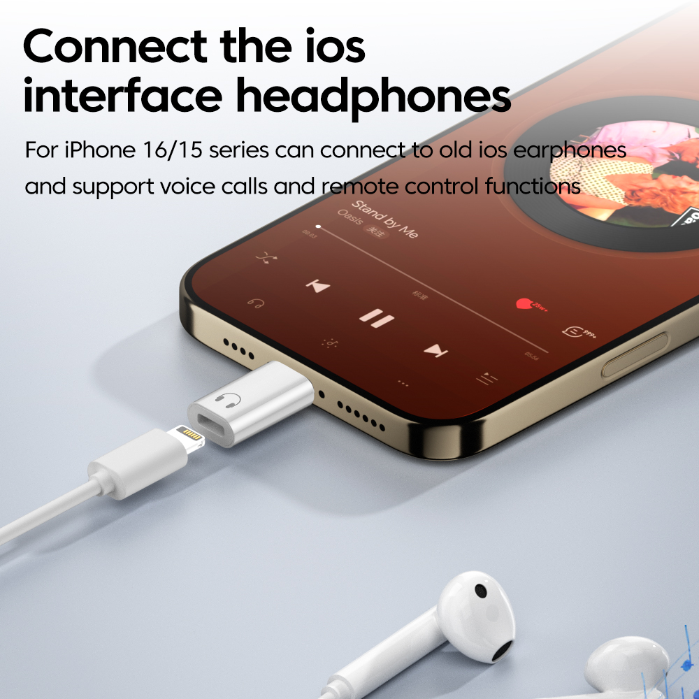 Elough Lightning auf Typ-C-Adapter für iPhone 15/16 iPad, kabelgebundenes Headset, iOS-Buchse auf USB-C-Stecker, Kopfhörer-Audio-Konverter AUX
