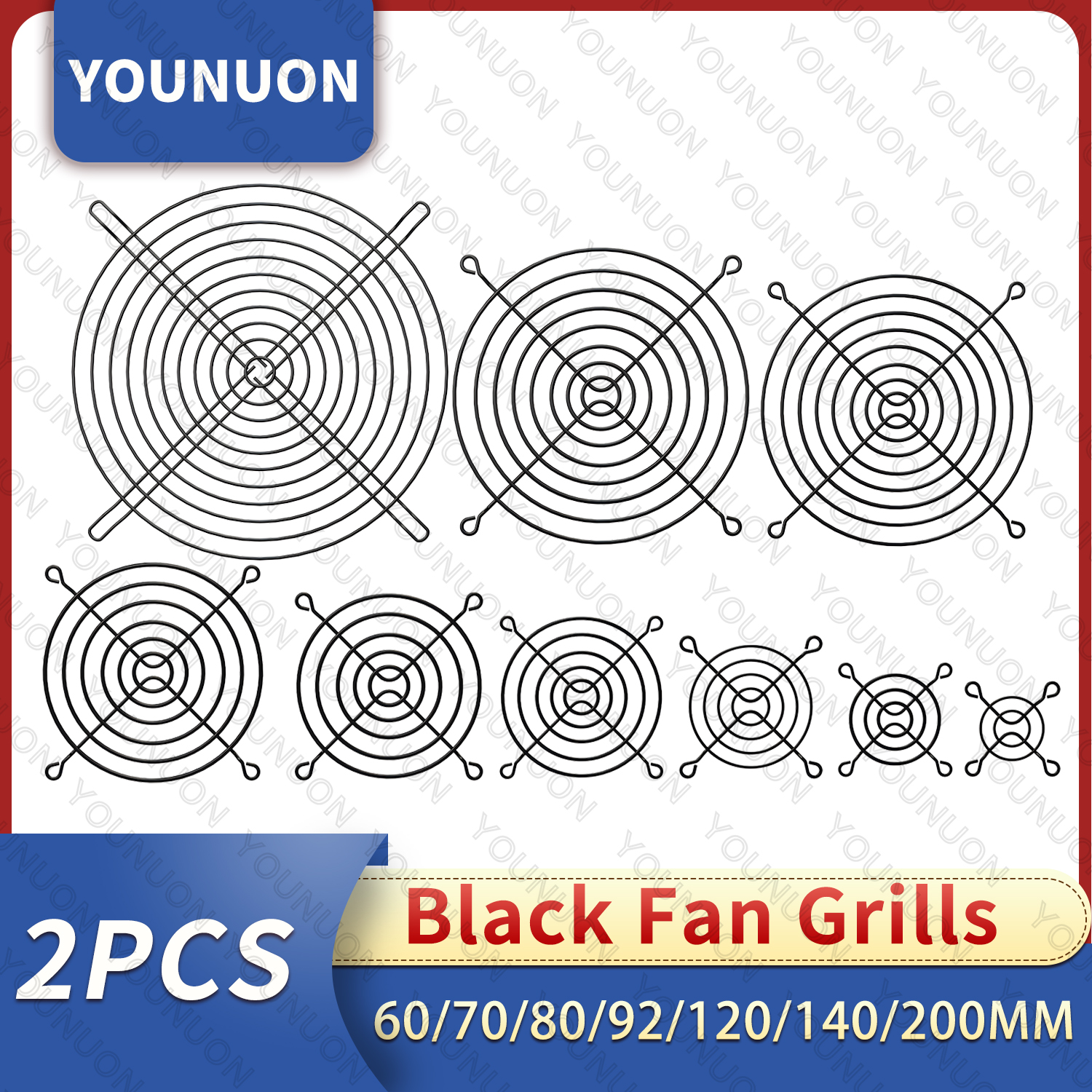 2 STUKS 60mm 80mm 90mm 92mm 120mm 140mm Fan Grills Metal Mesh Finger Guard Beschermende Netto Fan Grill Computer Case Fan Grill