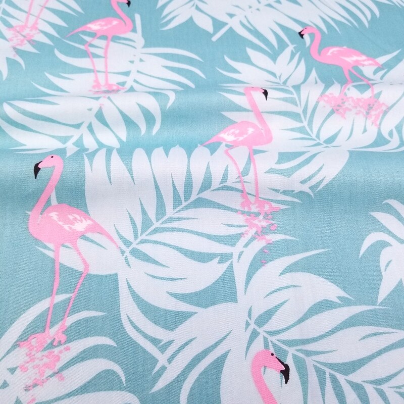 Tejido de costura multicolor con estampado de flamencos, tela de algodón para Patchwork, Material textil para el hogar opcional, 50x40cm