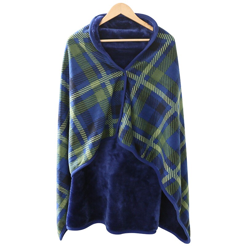 Plaid Hoodie Fleece Flanel Pluche Bts Serape Wearable Deken Sjaal Verdikking Deken Gooi Sweatshirt Deken Buffalo Plaid