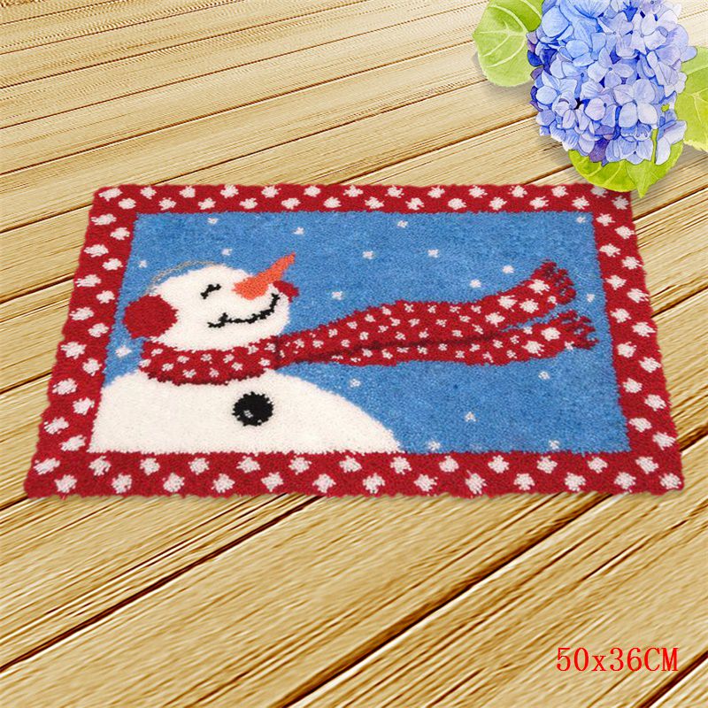 Smyrna – tapis brodé de noël, avec crochet à loquet, pour travaux d&#39;aiguille, décoration du père noël