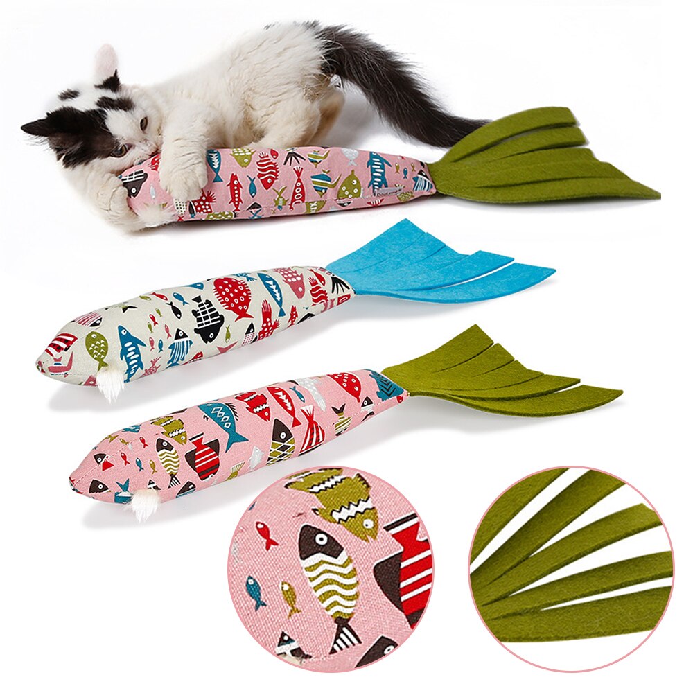 Pet Cat Toy Simulation Interactive Rocking Bouncing Plush Floppy Fish USB Charging Chewing Play Biting Supplies