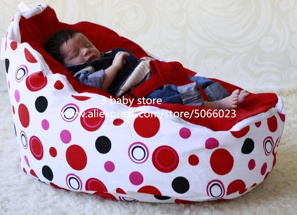 Rød polka cirkel mønster komfort baby sækkestole stol, barn todler sækkestol kid pod sæde sækkestol, børnehave snuggle seng: Default Title