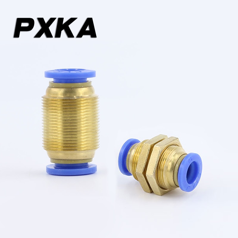 2PCS Diaphragm straight-through two-way through-plate thread PM-4/6/8/10/12mm quick-acting pneumatic butt joint