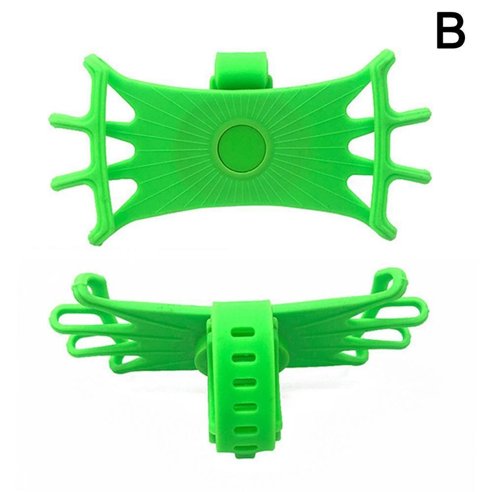 Soporte Universal para manillar de bicicleta de motocicleta soporte de teléfono de silicona para montar se puede girar montaje de coche: green