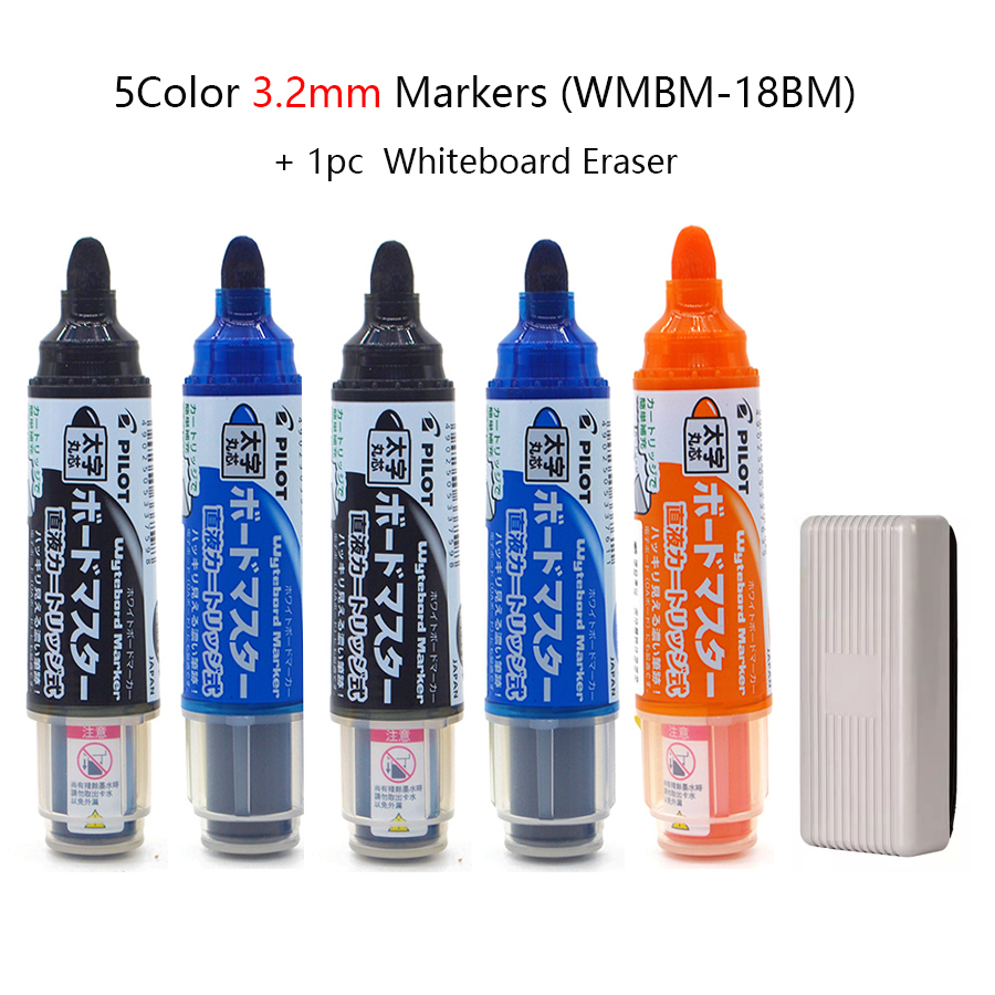 Pennarelli scolastici PILOT per lavagna bianca, penna cancellabile con inchiostro ricaricabile ecologico WBMAVBM, cose didattiche originali del Giappone: Blu