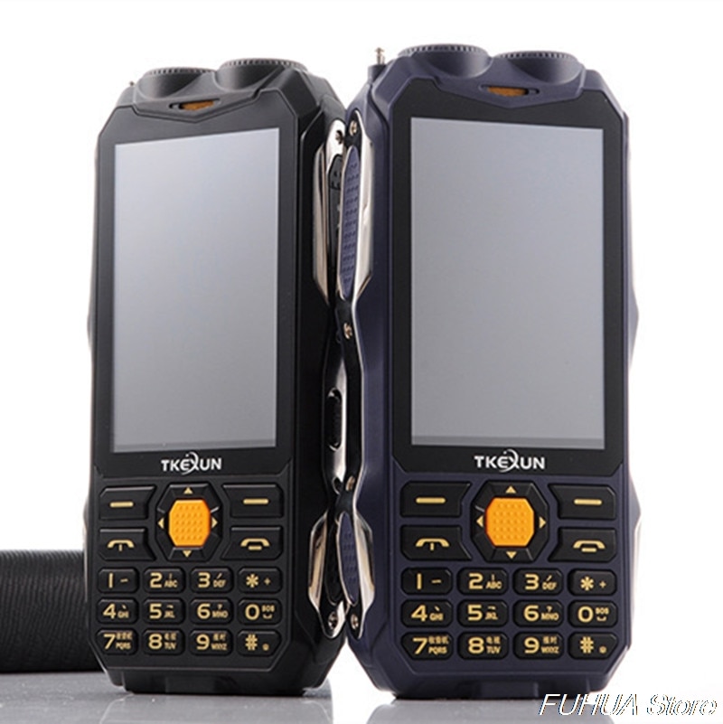 Tkexun  q8 analoge tv-telefoon met grote batterij, dubbele zaklamp, 3.5 inch touchscreen, dual sim mobiele telefoon