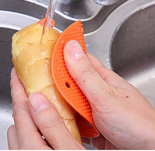 Cepillo de limpieza de frutas y verduras, cepillo multifunción para limpiar patatas y suelo, guanteletes antiquemaduras para microondas
