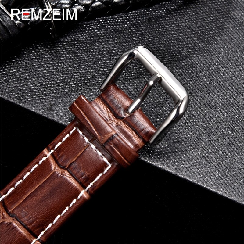 Bracelet de montre en cuir de calfeud, 16mm 18mm 20mm 22mm 24mm, accessoires pour montre, boucle solide, noir brun