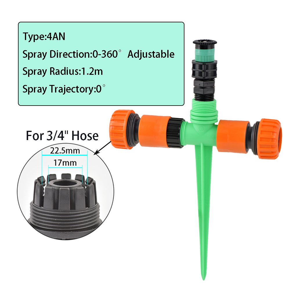 Tuinsproeier 0-360 ° Rotatie Irrigatie Bewateringssysteem Automatische Landbouw Gazon Boerderij Kas Plant Met Plastic Houder: plum