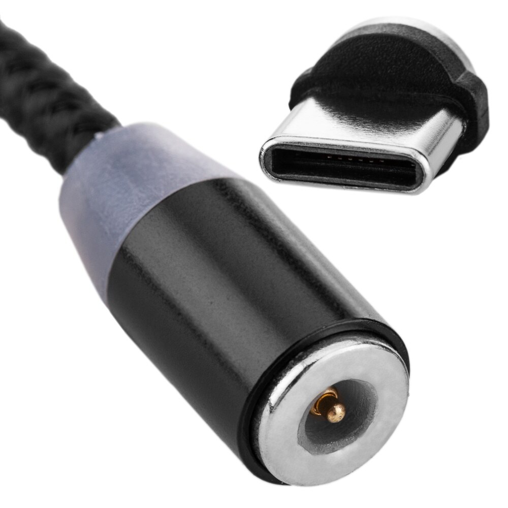 BeMatik-2 In 1 Kabel USB-A 2.0 Man Connectors USB-C En Micro Usb Magnetic 1 M Gevlochten