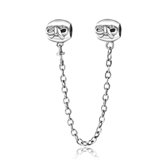 100% 925 Sterling Silver Classic Heart-shaped Bow Crown Ladies Charm DIY Bracelet Accessories Jewelry: 5004