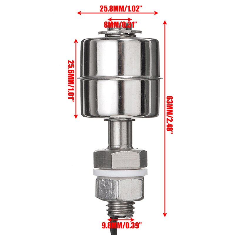 Stainless Steel Float Switch High Temperature Resistant Water Tower Water Level Automatic Level Controller Sensor