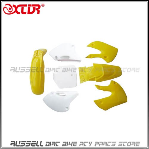 Bbr plast fender kits cover fuld set til bbr style dirt bike / pit bike: Gul