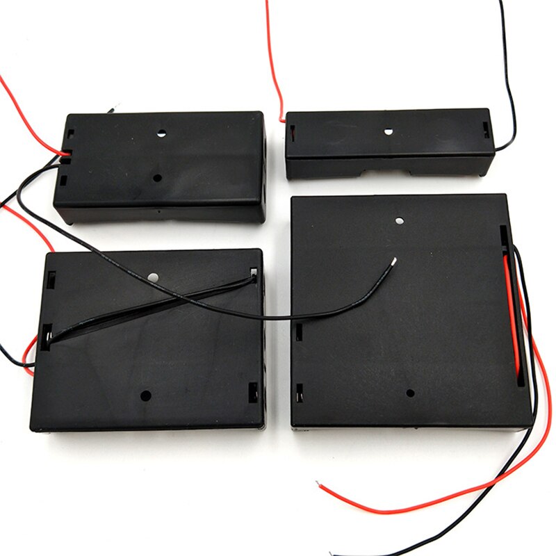 3.7V 1x 2x 3x 4x 18650 Battery Storage Box Case Black Plastic 1 2 3 4 Slot DIY Batteries Clip Holder Container W/ Wire Lead Pin