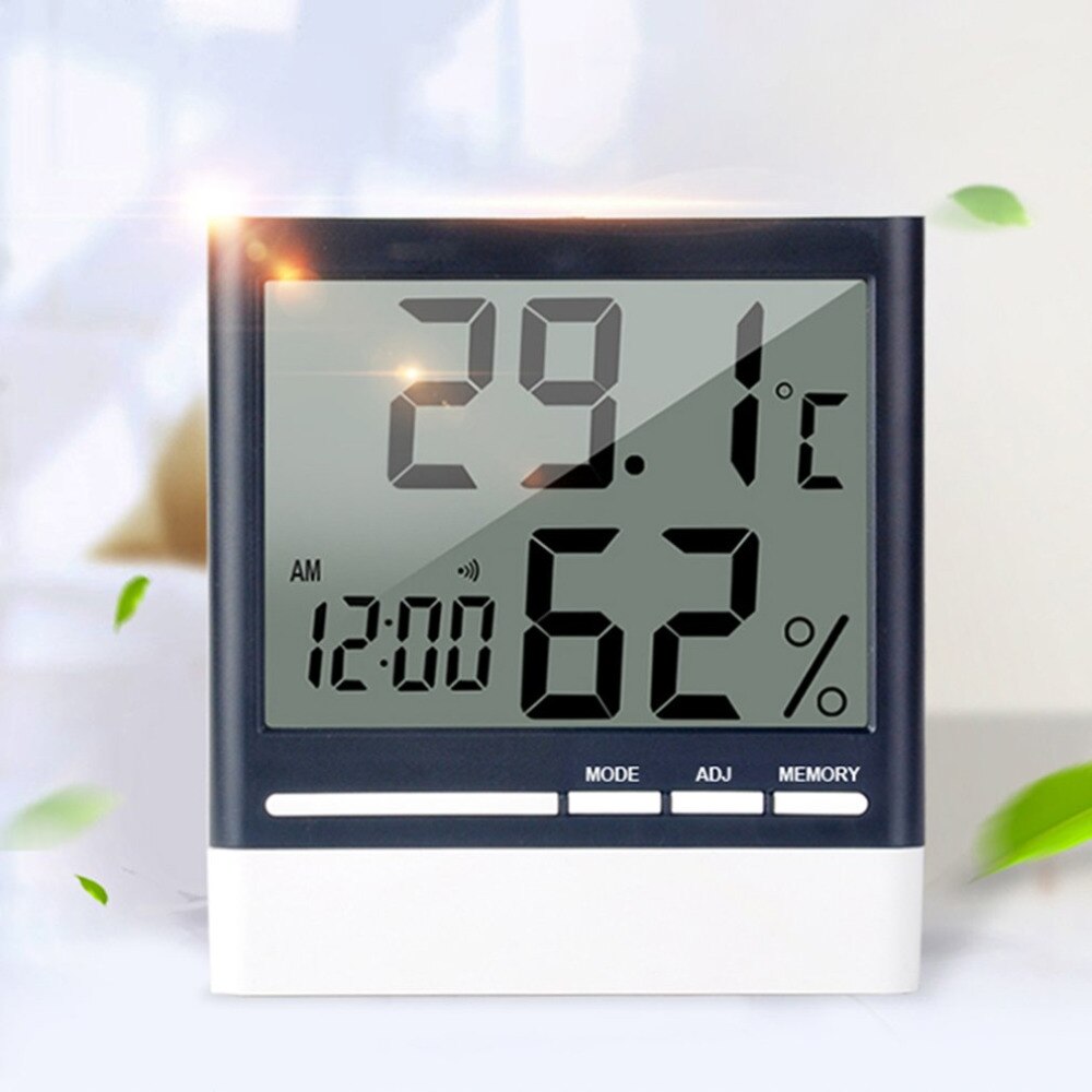 ACEHE Digital Electronic Thermometer Hygrometer Alarm Clock Temperature Humidity Monitor Stand Bracket Hanging Indoor Home Use