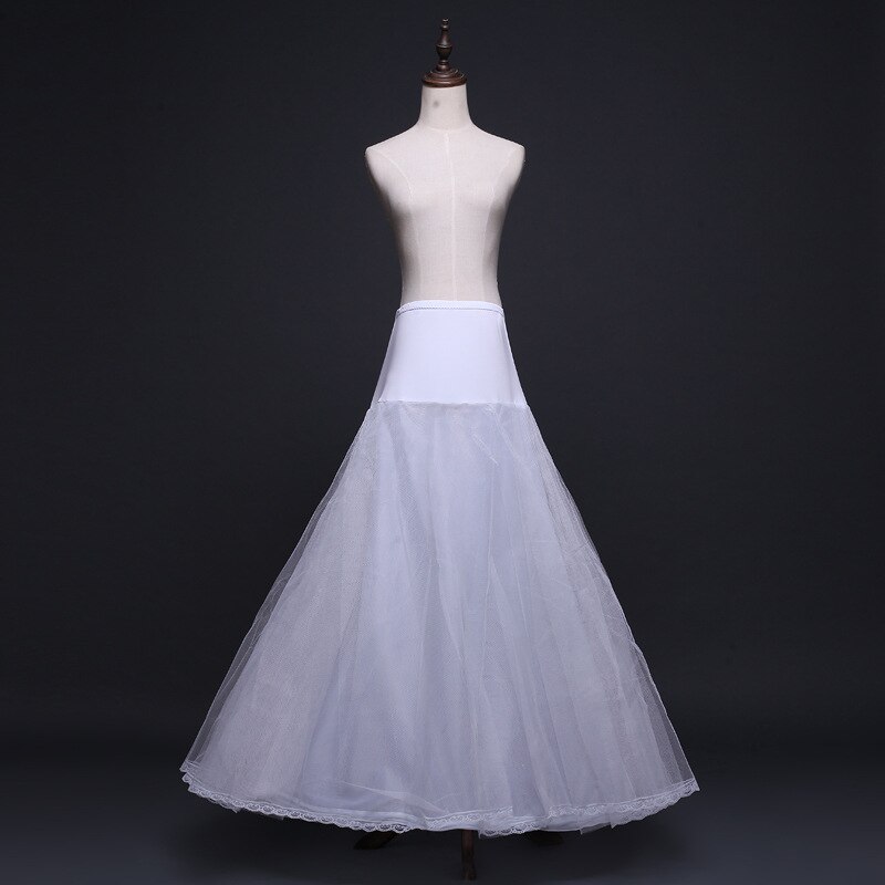 In Voorraad Gratis Maten Elastische 1 Hoepel Lange Tule Bruiloft Petticoat Een Lijn Goedkope Bridal Onderrok Enaguas Para Vestidos De novia