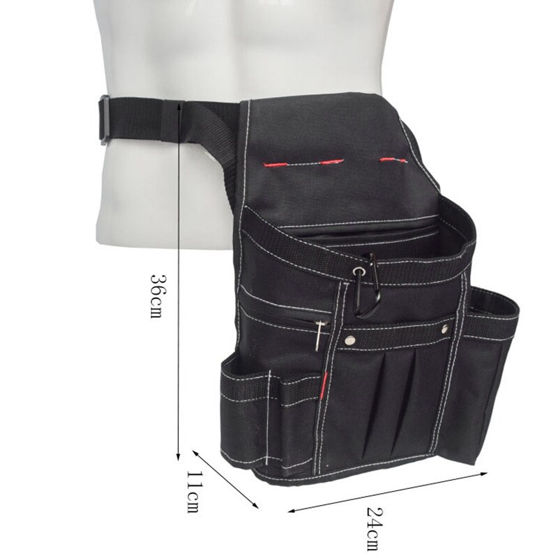 Waist Bag Oxford Cloth Tool Pocket Small Belt Pouch Tool Holder with Adjustable Nylon Belt for Electricians Garden