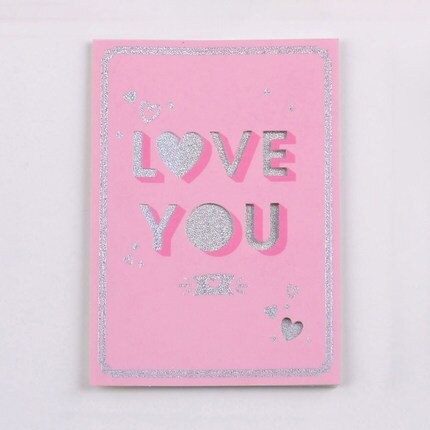 Happy Birthday Card For You Glitter Silver Thank You Card: No.06