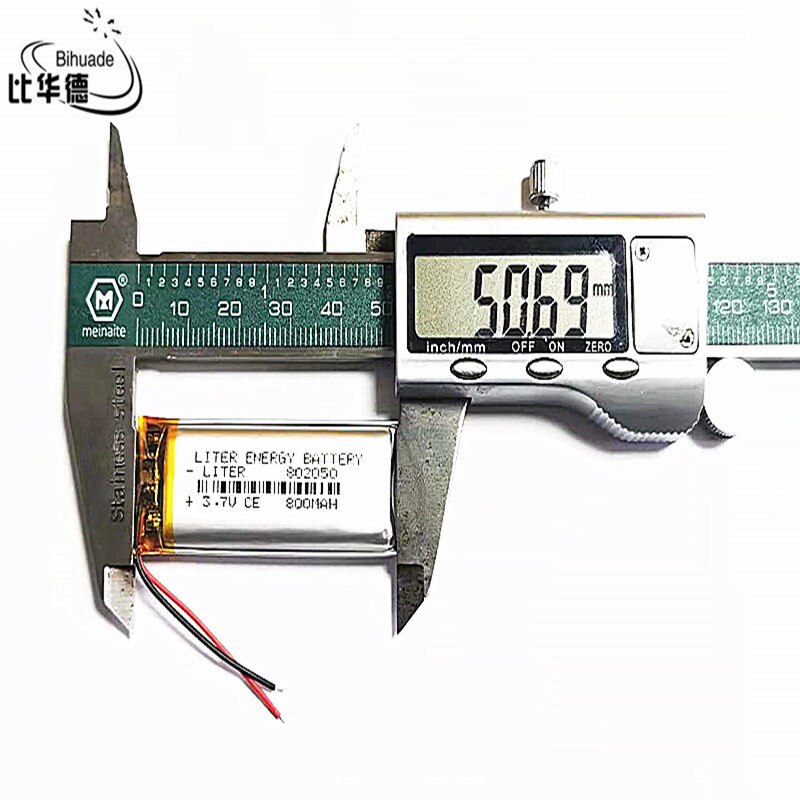 Batteria da litro 3.7V 800MAH 802050 batteria ricaricabile LiPo ai polimeri di litio per Mp3 cuffie pad DVD fotocamera bluetooth