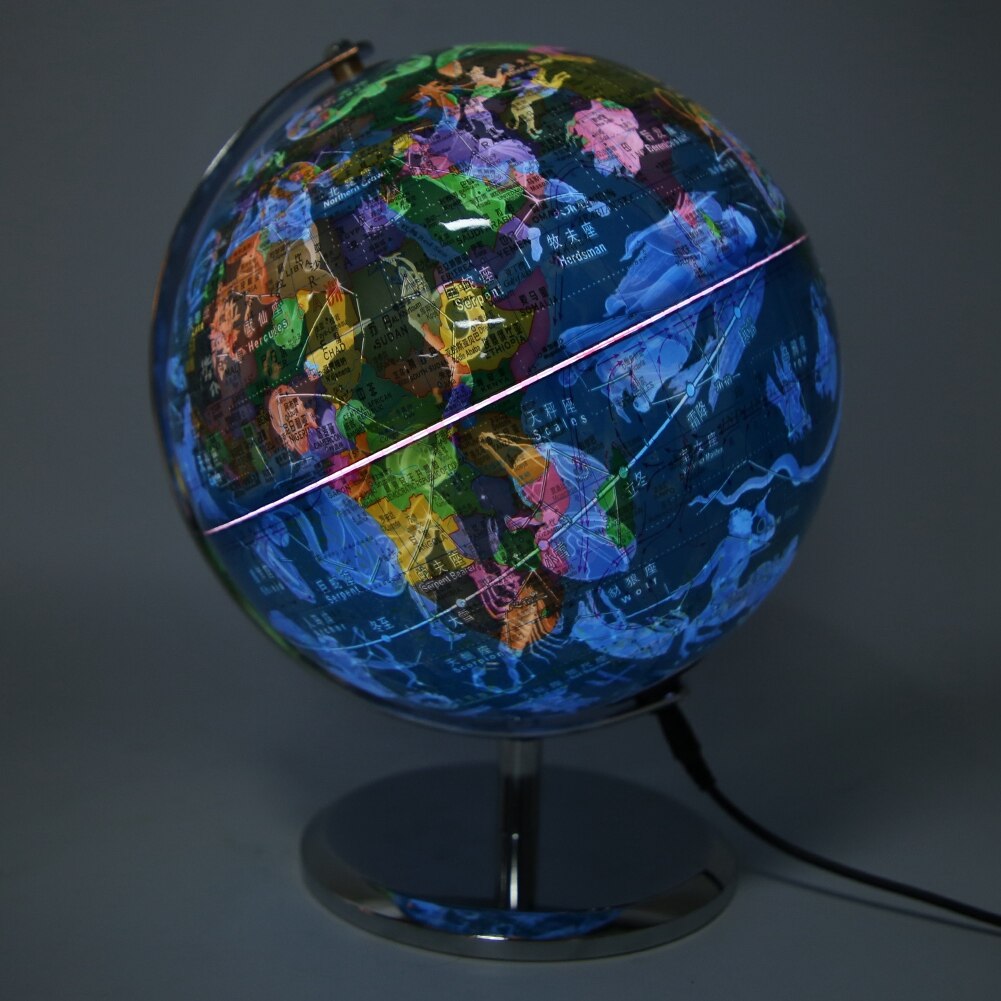 20Cm Globe Onderwijs Levert Desktop Decor Home Office Met Led Licht Wereld Aarde Globe Kaart Geografie Educatief Speelgoed