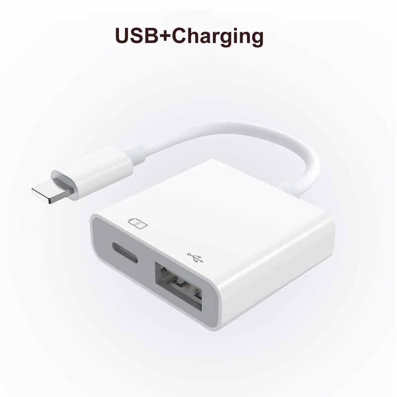 OTG IOS14 Adapter For iPhone 12 Pro Max / iPad Docking Station Lighting to 3USB TF/SD Multi-Function Card Reader Port Replicator: USB and Charging