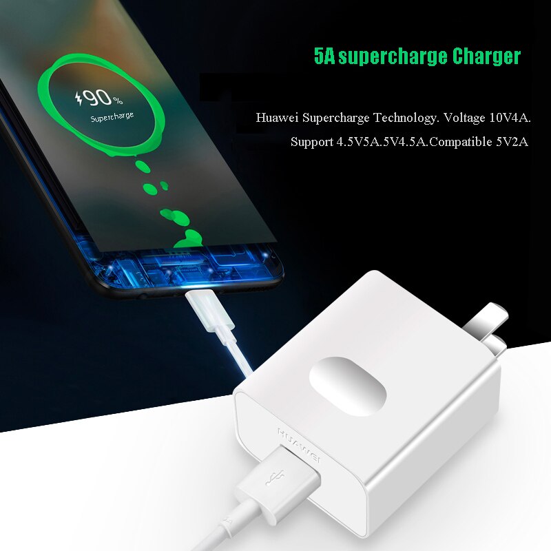 Chargeur d'origine Huawei P30 Pro 40W 10V4A chargeur de Charge adaptateur pour Mate 20 10 pro Honor Magic 2 Nova5 5A câble USB type C