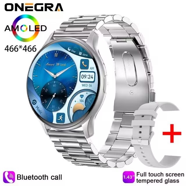 2024 nowy damski Smartwatch 1.43 cal z pełnym ekranem dotykowym Bluetooth połączenie IP68 wodoodporny damski Smartwatch dla Huawei Xiaomi: FIOLETOWY