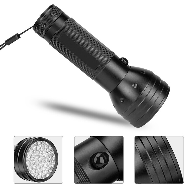 Black Light UV Light 51 LED UV Light 395nm Flashlight Torch Light Lamp Safety UV Detection-