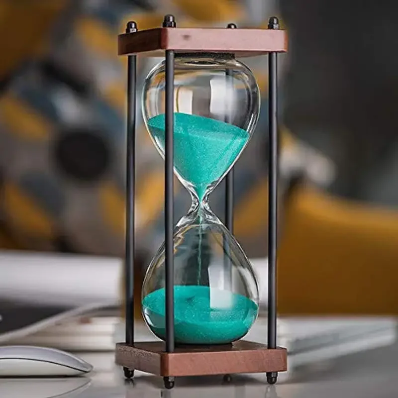 Grote Zandloper Timer 60 Minuten, Metalen Zandloper Zandloper Zandglas Klok, Tijdmanagement Tools Voor Keuken Thuis Kantoor Decor: Bruin