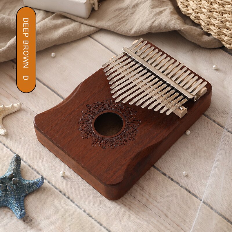17 teclas Piano de pulgar Kalimba de de madera de caoba cuerpo instrumentos musicales con libro de Aprendizaje Ajuste martillo Kalimba Piano: type 4