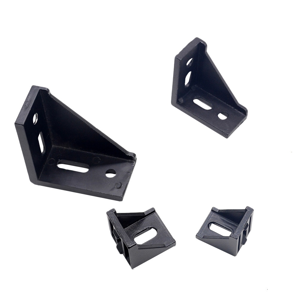 5pcs/10pcs 3030 Corner Bracket Fitting Black Angle Aluminum Connector 3060 4040 4080 for Industrial Aluminum Profile