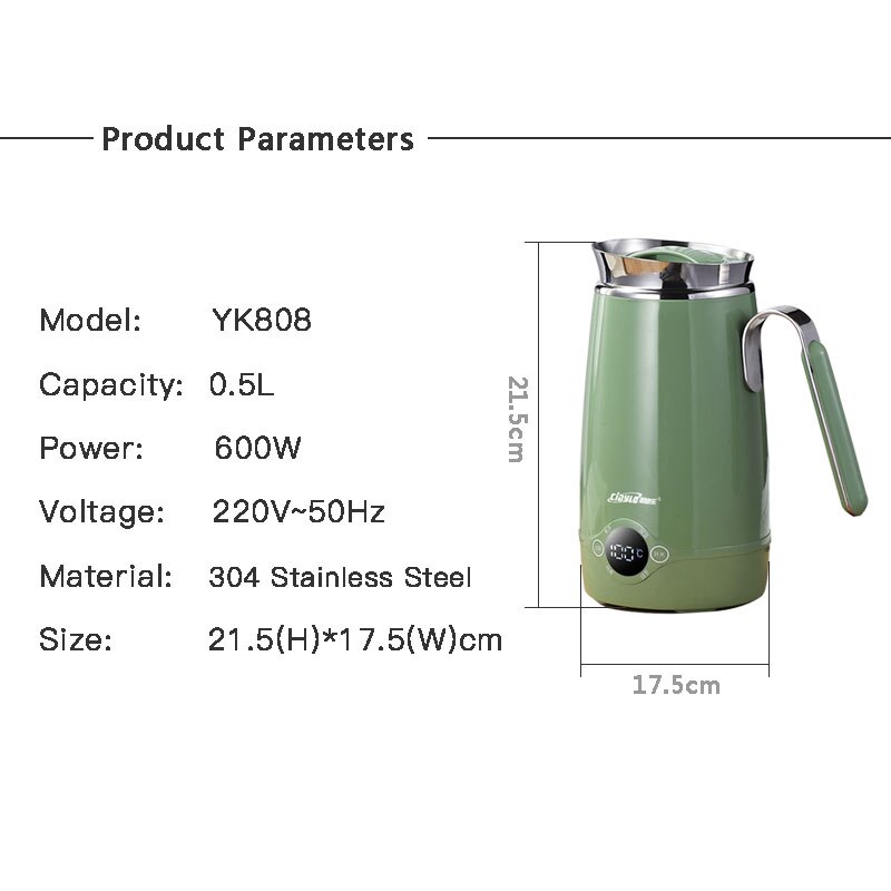 220V Smart Electric Kettle Stainless Steel 0.5L 600W Fast Boiling BPA-Free Samovar Thermal Sweat Tea Pot kitchen Appliances