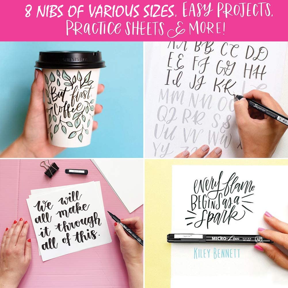 8 Stks/set Kalligrafie Pen Lijn Hand Belettering Pennen Fineliner Pigma Micron Pen Tekening Markers Pen Voor Art Leveranties